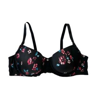 Ashley Graham Floral Black Bra